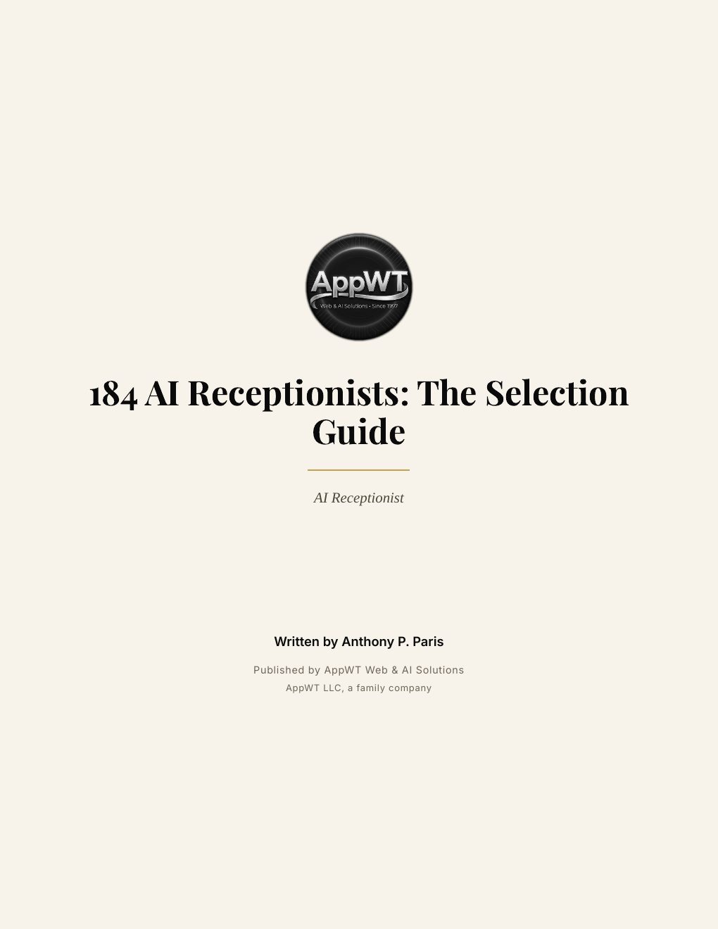 184 AI Receptionists: The Selection Guide, preview page 2
