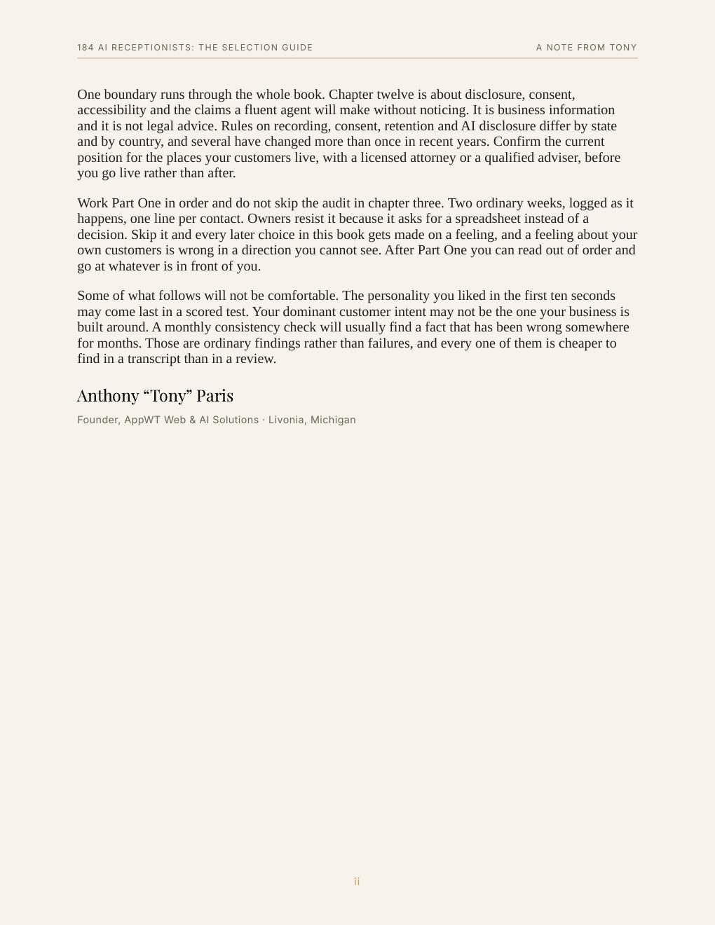 184 AI Receptionists: The Selection Guide, preview page 5