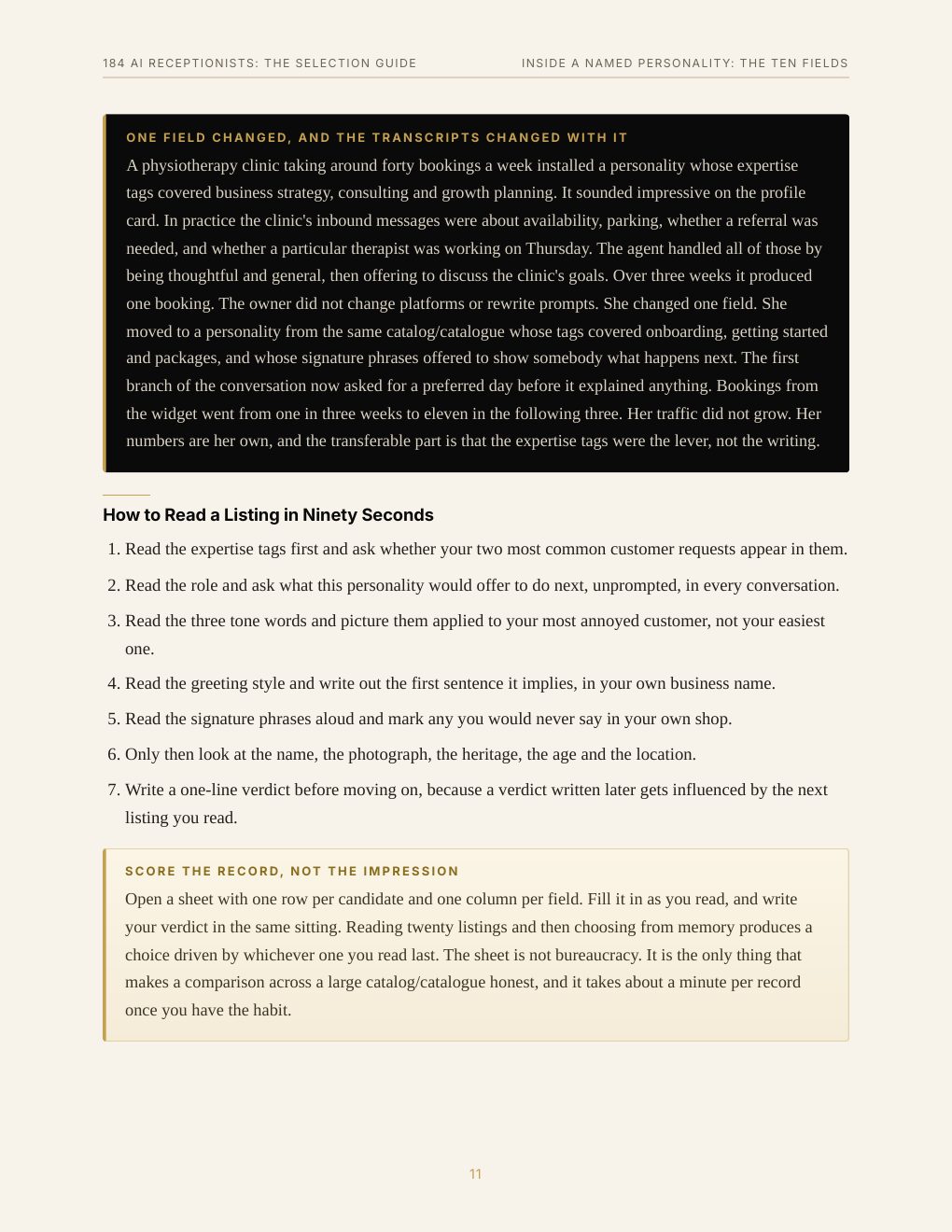 184 AI Receptionists: The Selection Guide, preview page 20