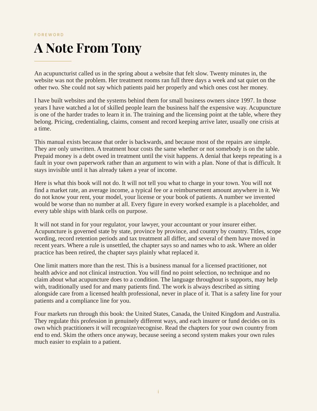 The Acupuncture Practice Playbook, preview page 4