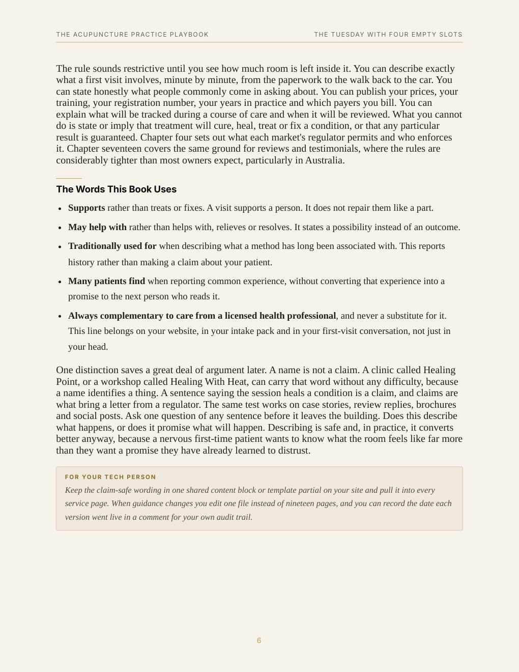 The Acupuncture Practice Playbook, preview page 15