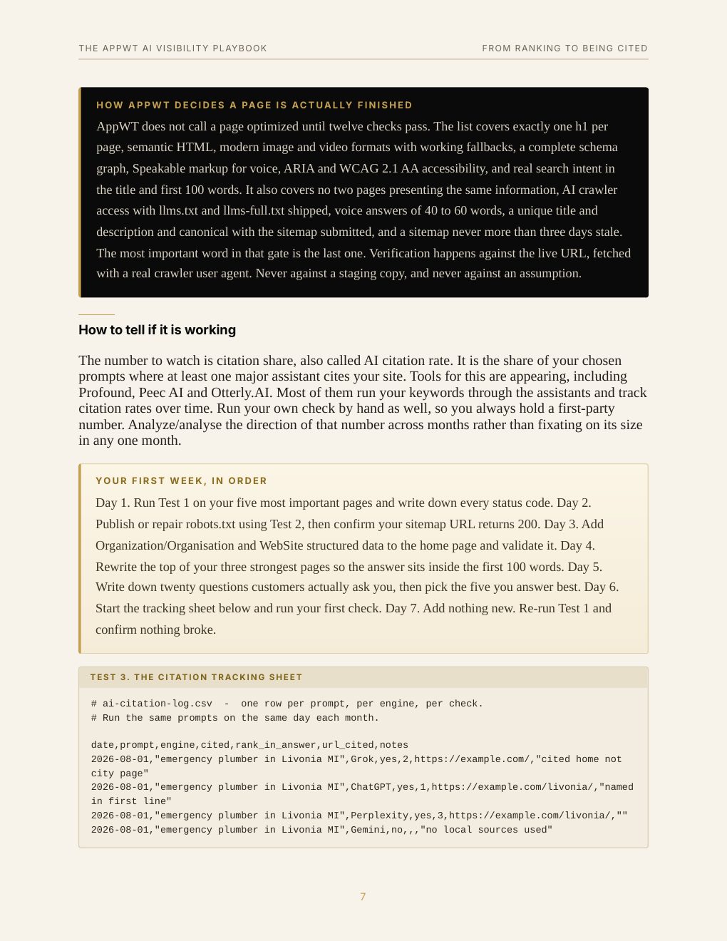 The AppWT AI Visibility Playbook, preview page 14