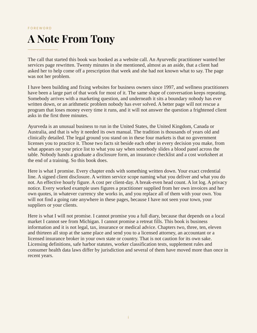 The Ayurvedic Practice Playbook, preview page 4