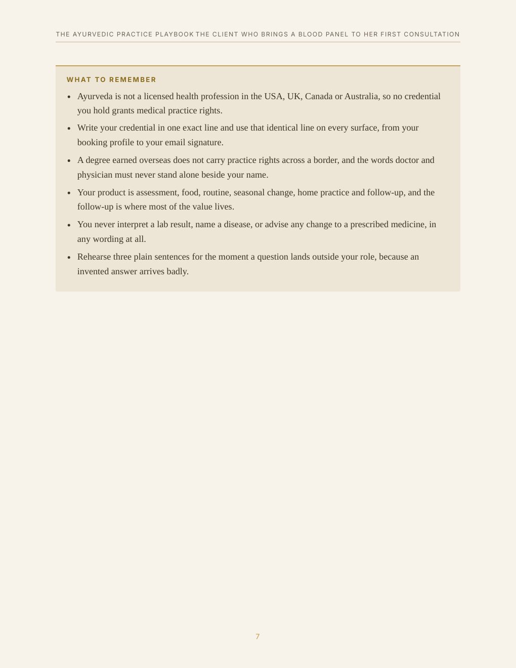 The Ayurvedic Practice Playbook, preview page 16