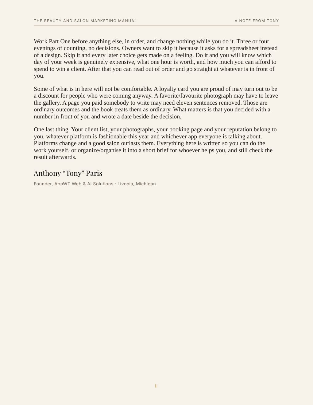 The Beauty and Salon Marketing Manual, preview page 5