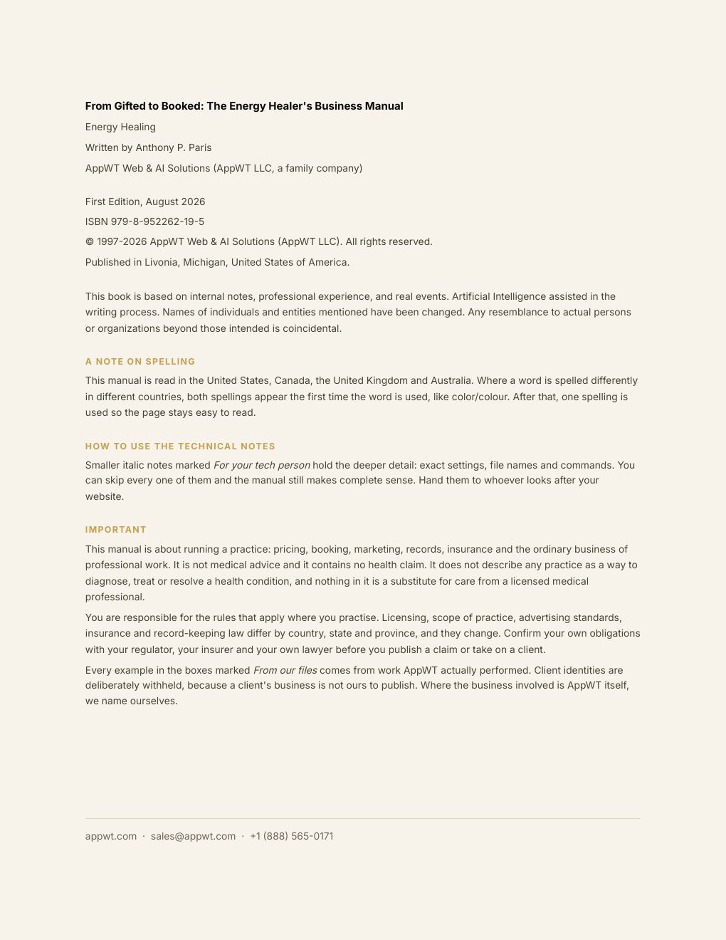 From Gifted to Booked: The Energy Healer's Business Manual, preview page 3