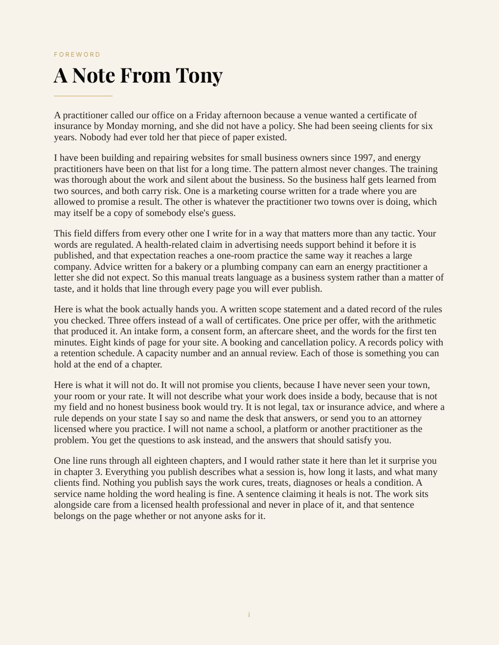 From Gifted to Booked: The Energy Healer's Business Manual, preview page 4