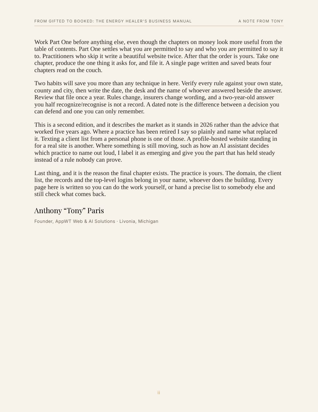 From Gifted to Booked: The Energy Healer's Business Manual, preview page 5