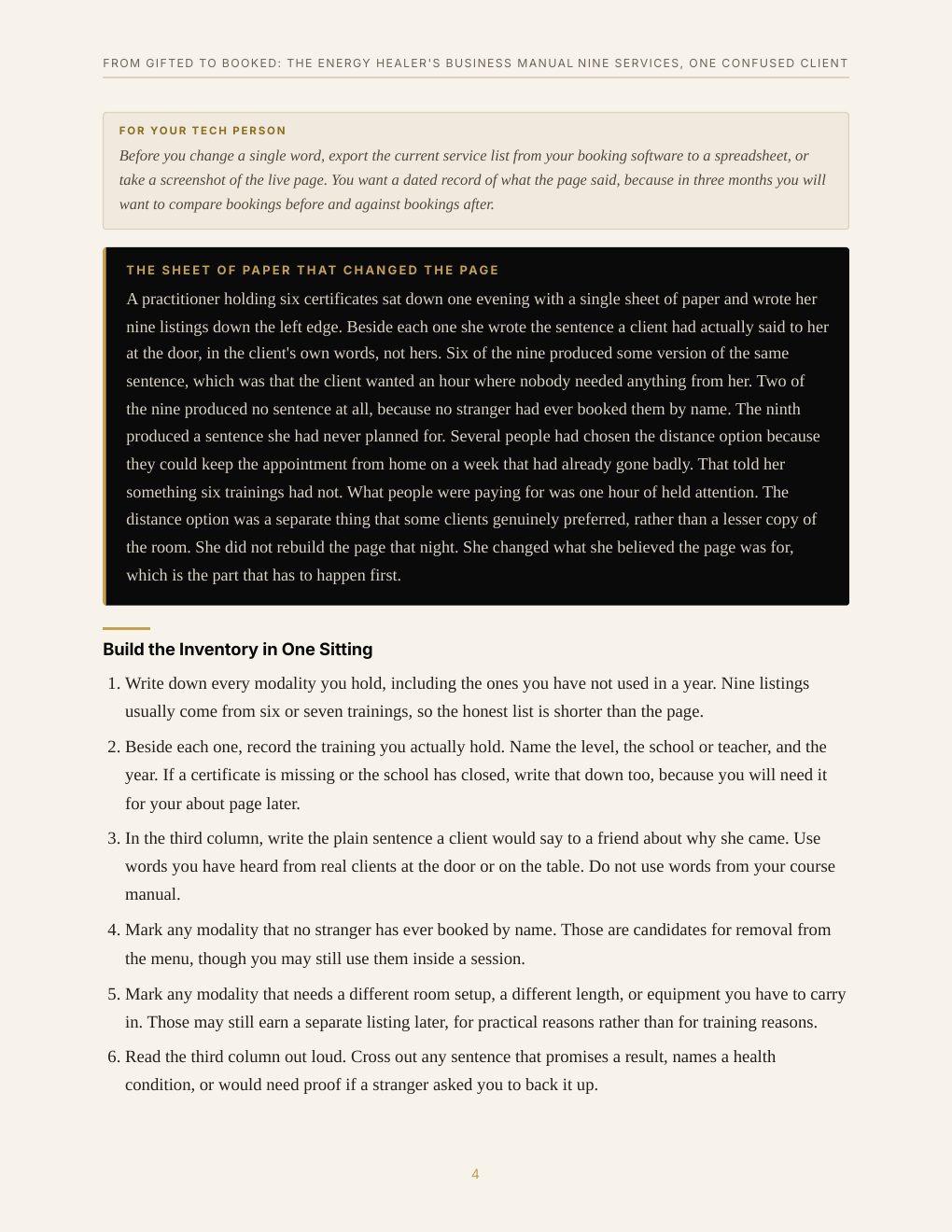 From Gifted to Booked: The Energy Healer's Business Manual, preview page 12