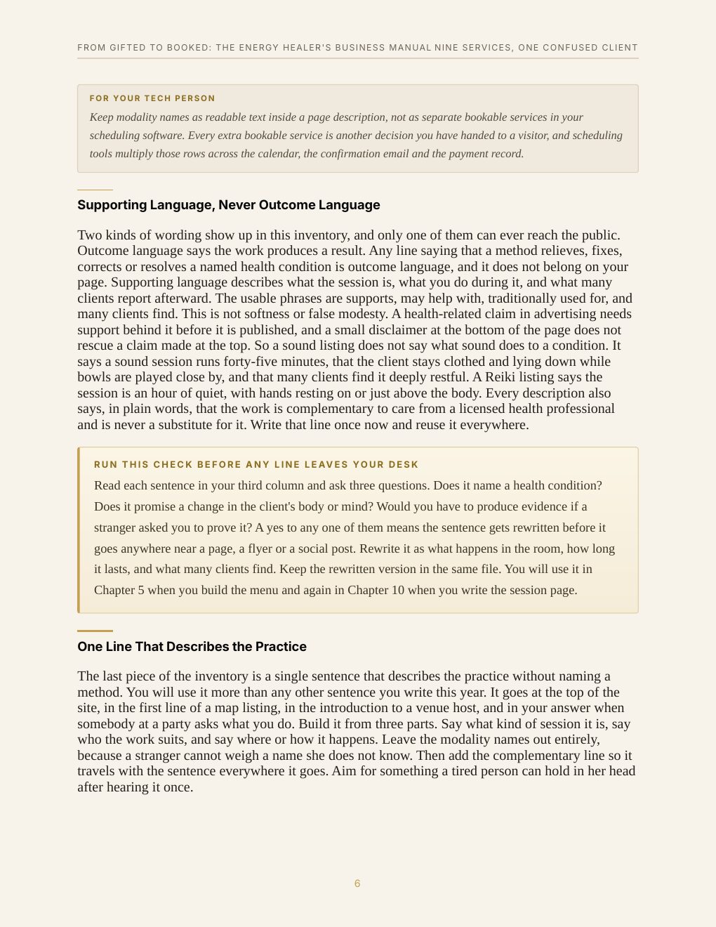 From Gifted to Booked: The Energy Healer's Business Manual, preview page 14