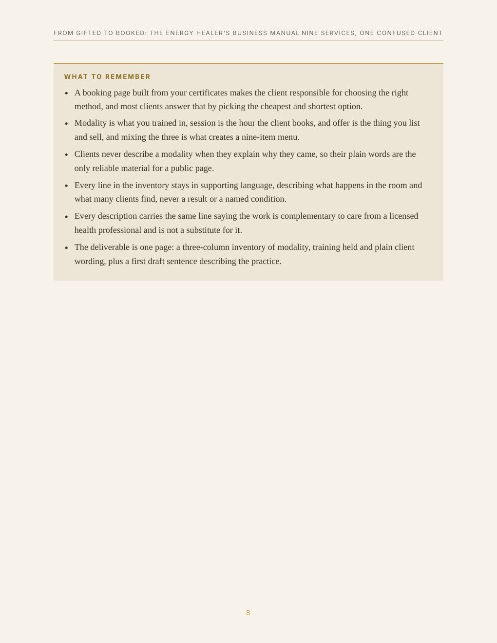From Gifted to Booked: The Energy Healer's Business Manual, preview page 16