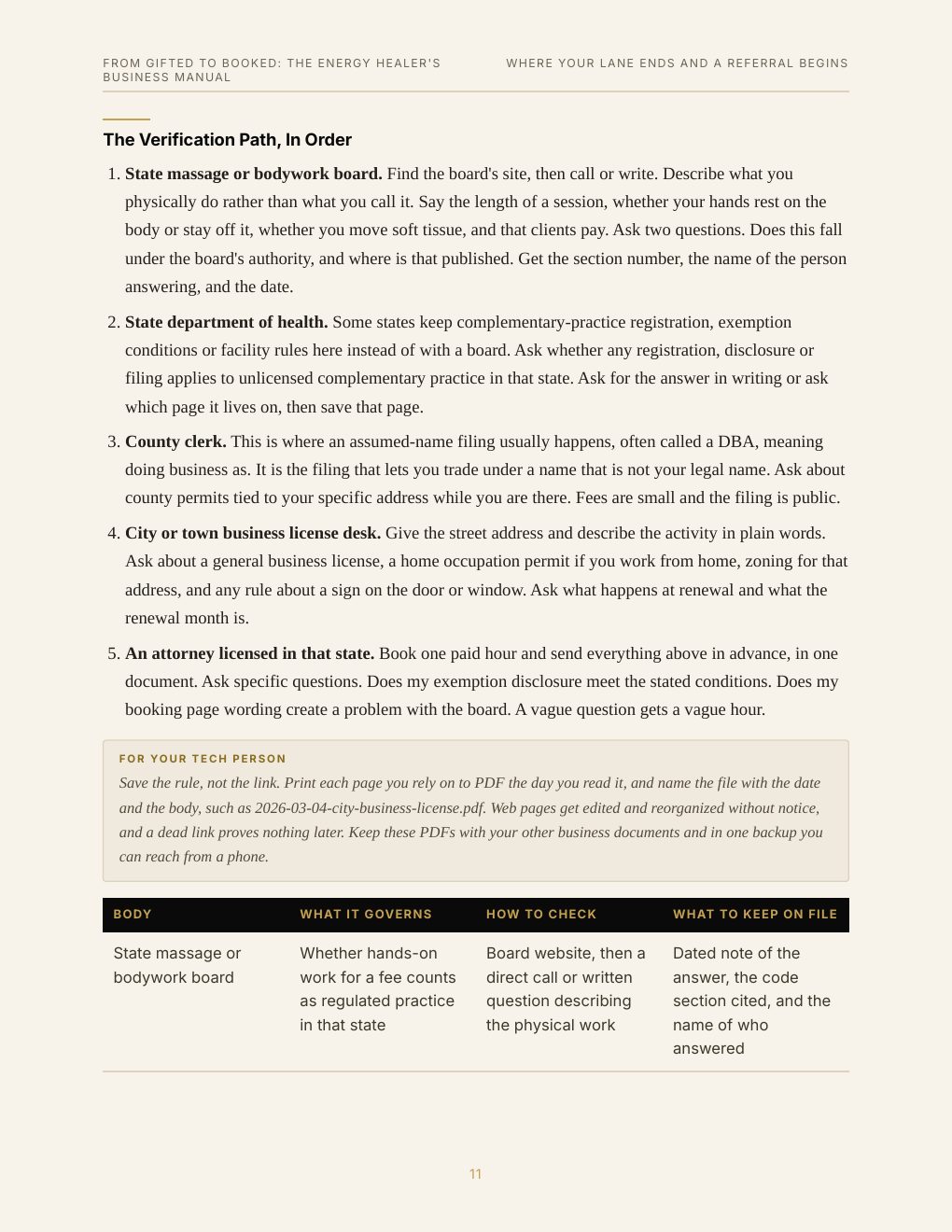 From Gifted to Booked: The Energy Healer's Business Manual, preview page 19