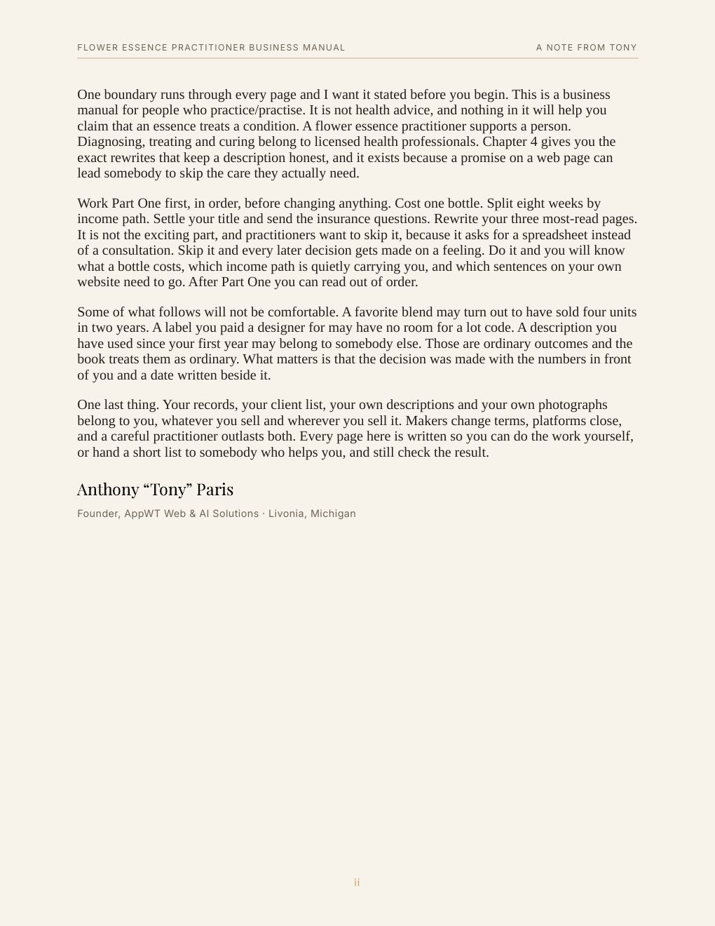 Flower Essence Practitioner Business Manual, preview page 5