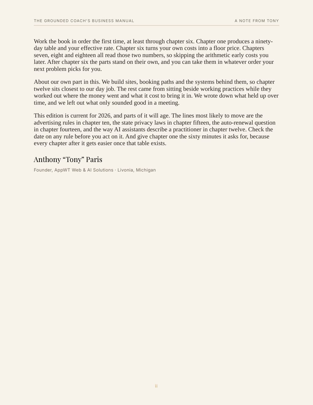 The Grounded Coach's Business Manual, preview page 5