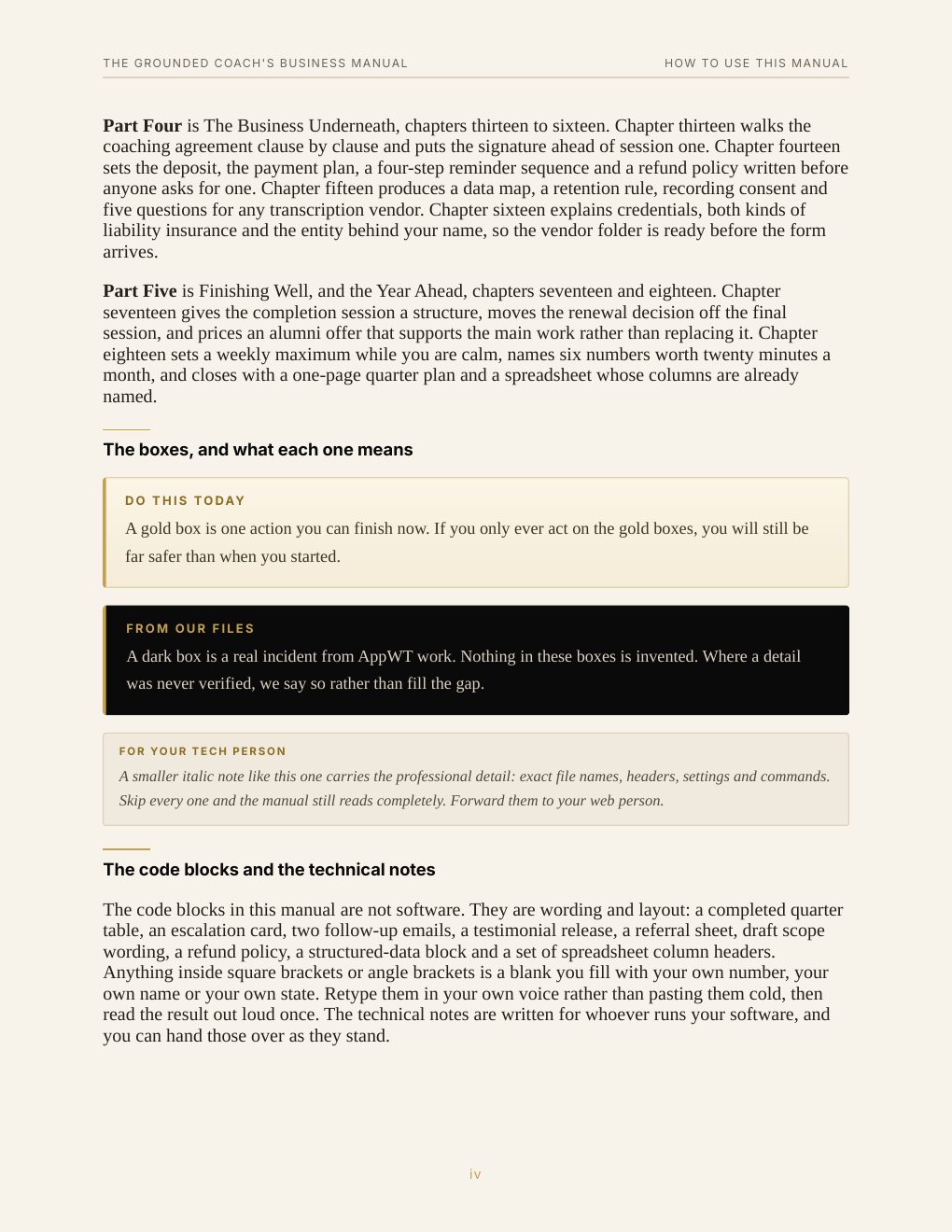 The Grounded Coach's Business Manual, preview page 7