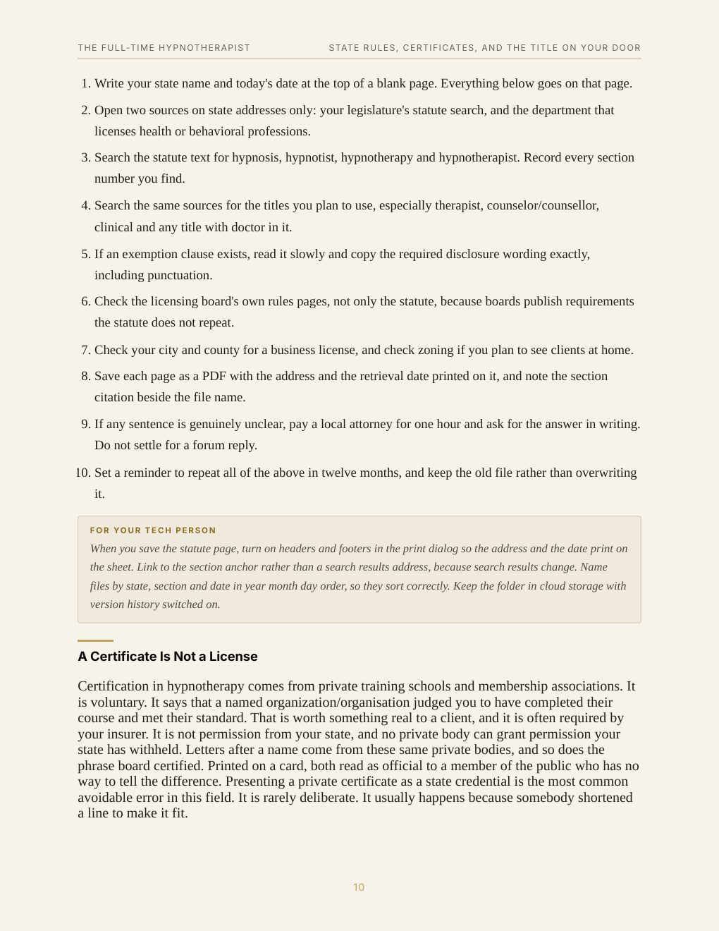 The Full-Time Hypnotherapist, preview page 19