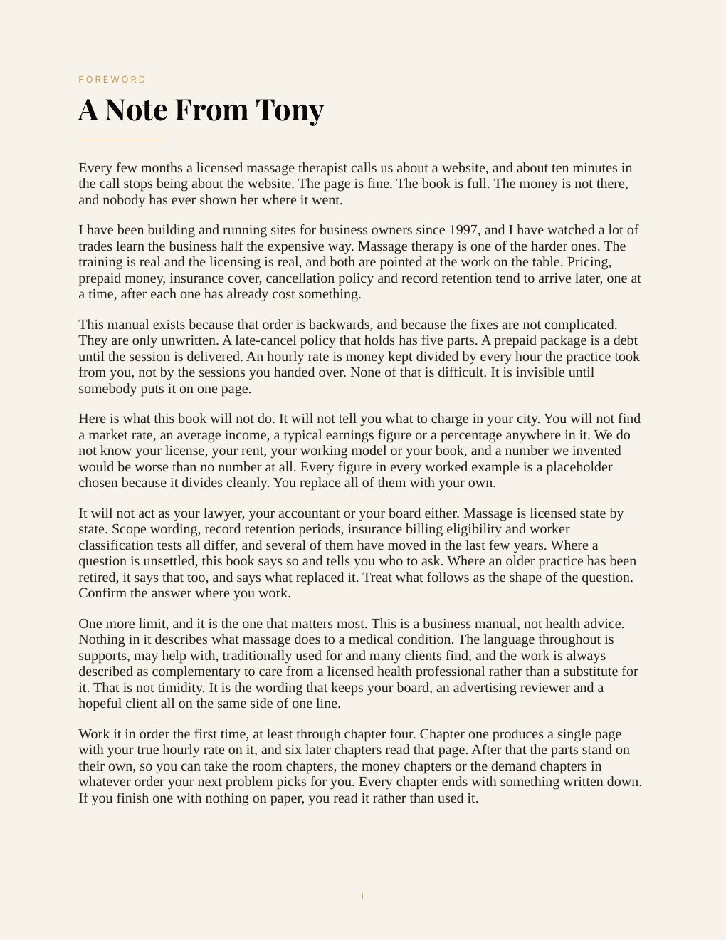 Booked & Balanced: The Massage Therapist's Business Manual, preview page 4