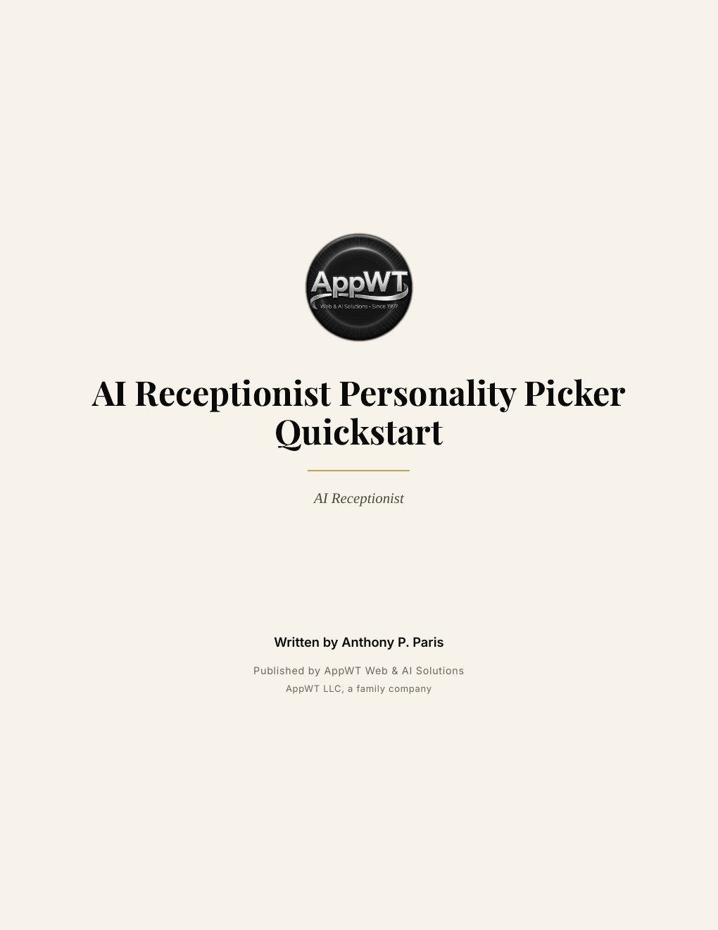 AI Receptionist Personality Picker Quickstart, preview page 2