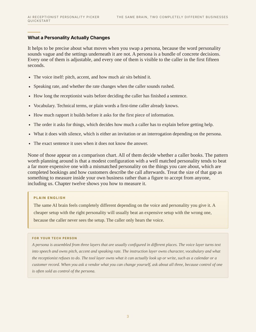 AI Receptionist Personality Picker Quickstart, preview page 11