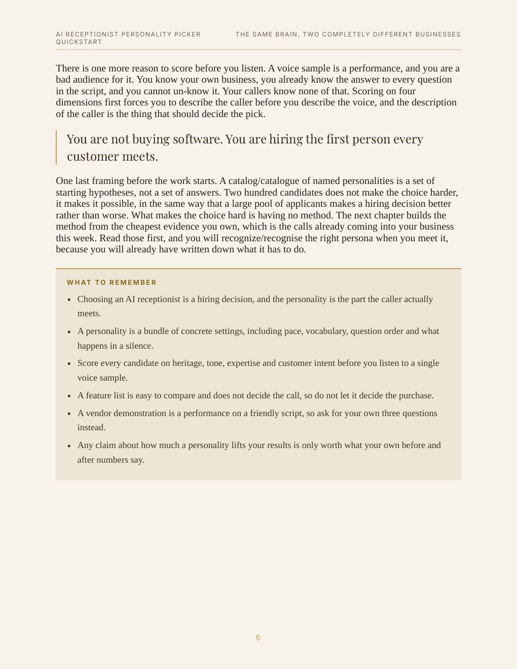 AI Receptionist Personality Picker Quickstart, preview page 14