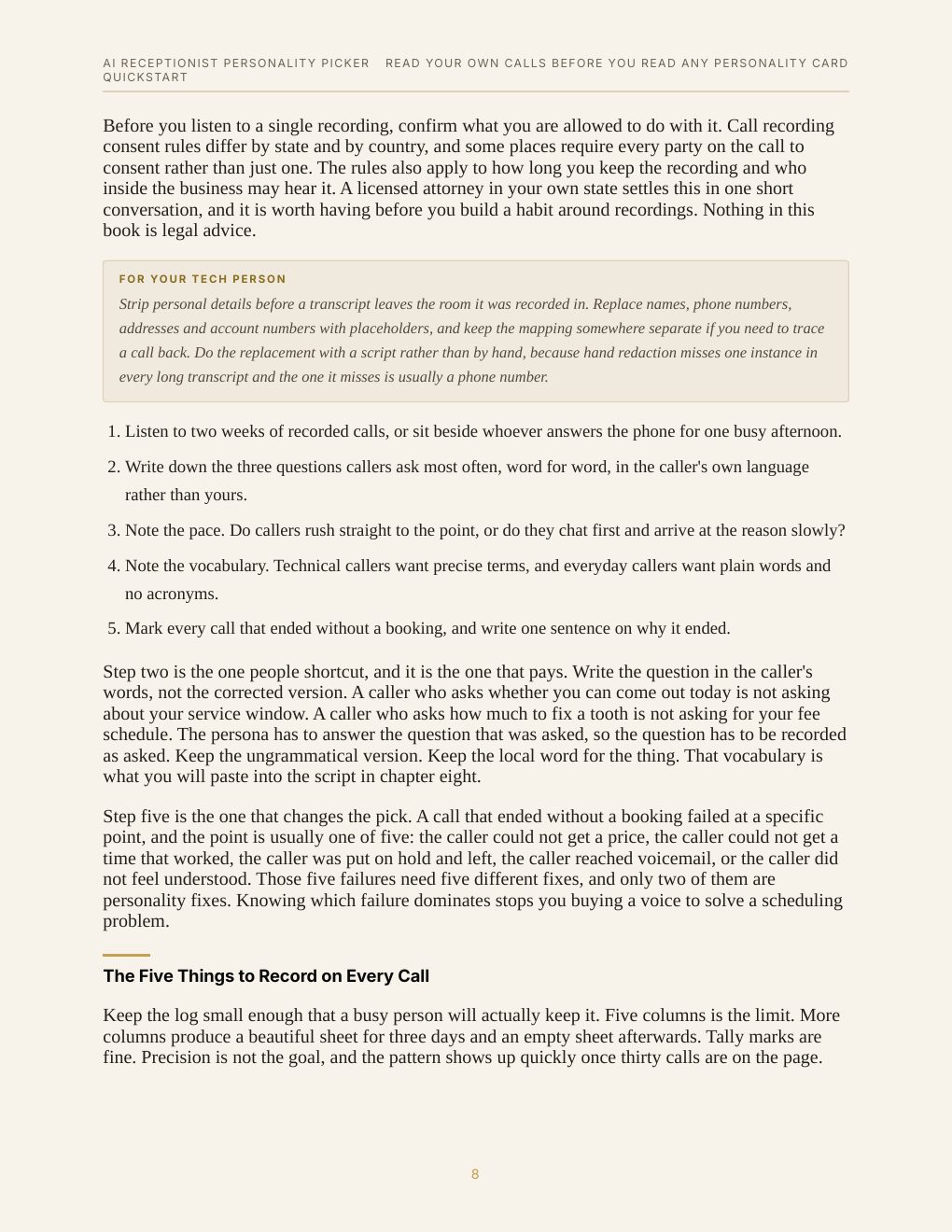 AI Receptionist Personality Picker Quickstart, preview page 16