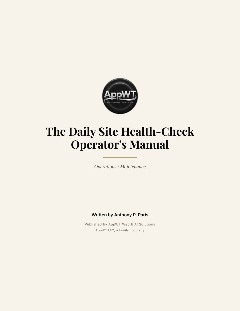 The Daily Site Health-Check Operator's Manual, preview page 2