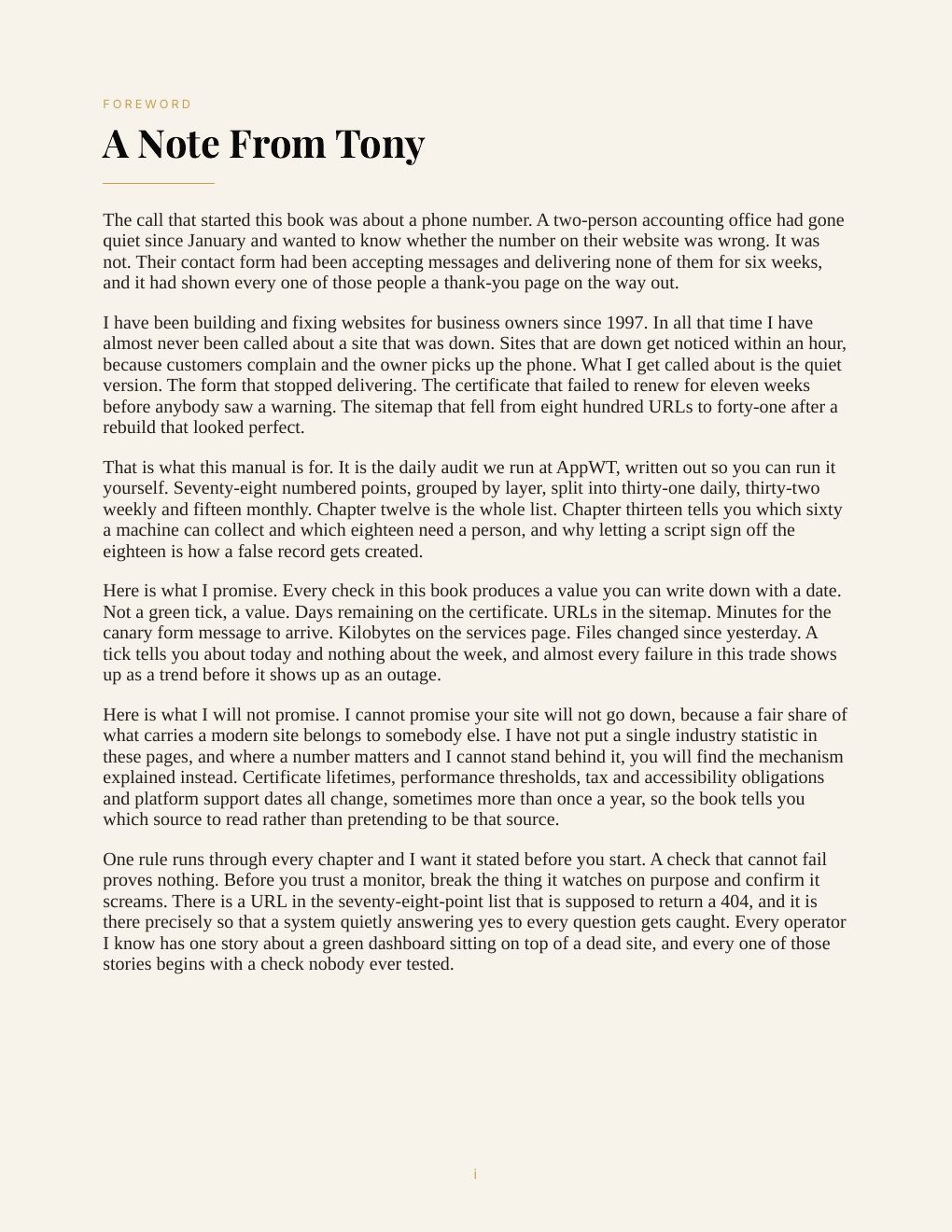 The Daily Site Health-Check Operator's Manual, preview page 4