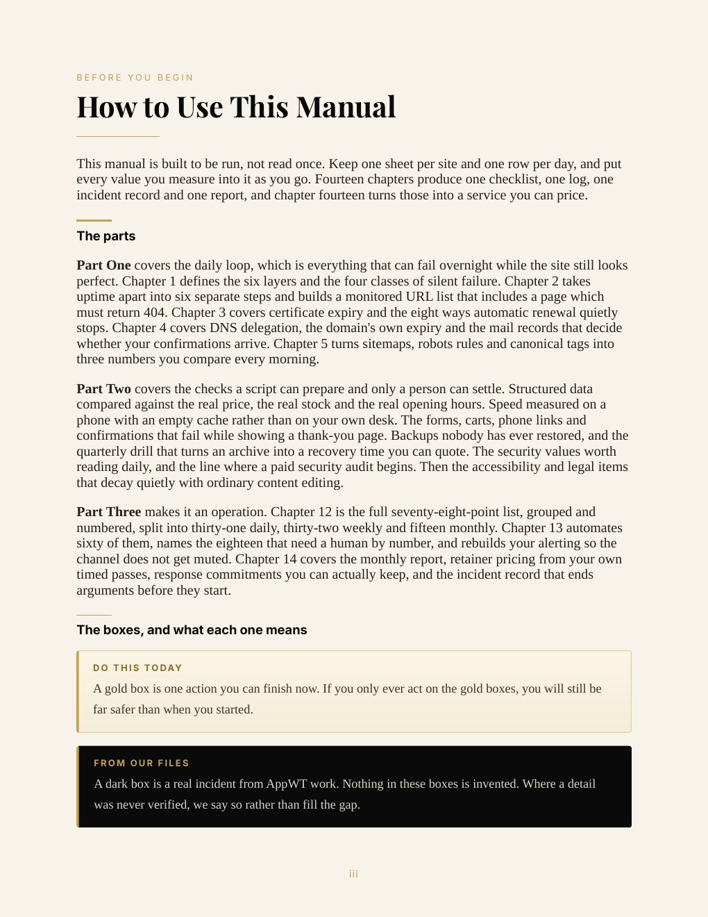 The Daily Site Health-Check Operator's Manual, preview page 6