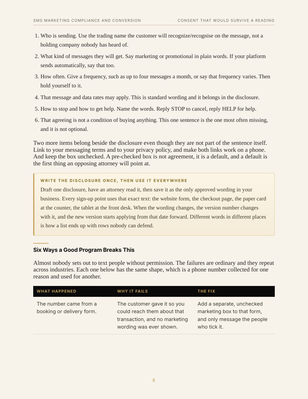 SMS Marketing Compliance and Conversion, preview page 17