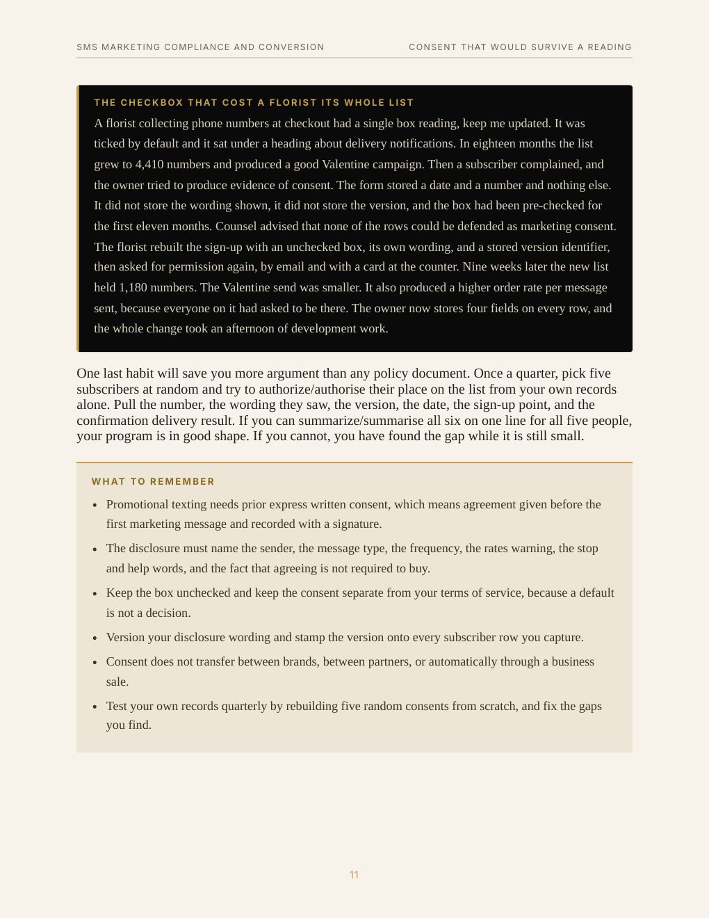 SMS Marketing Compliance and Conversion, preview page 20
