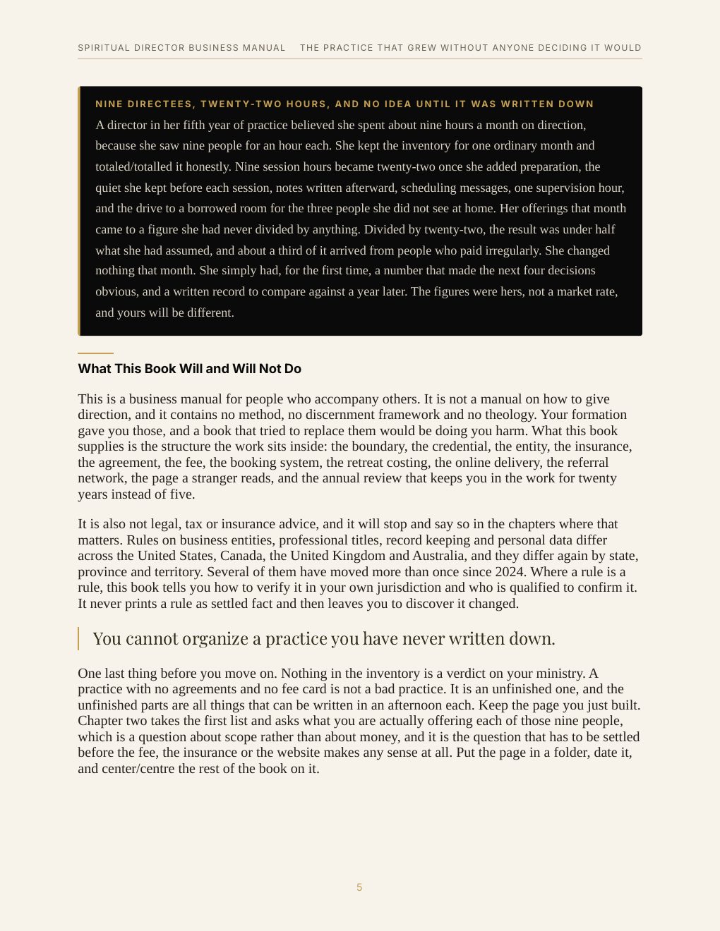 Spiritual Director Business Manual, preview page 14