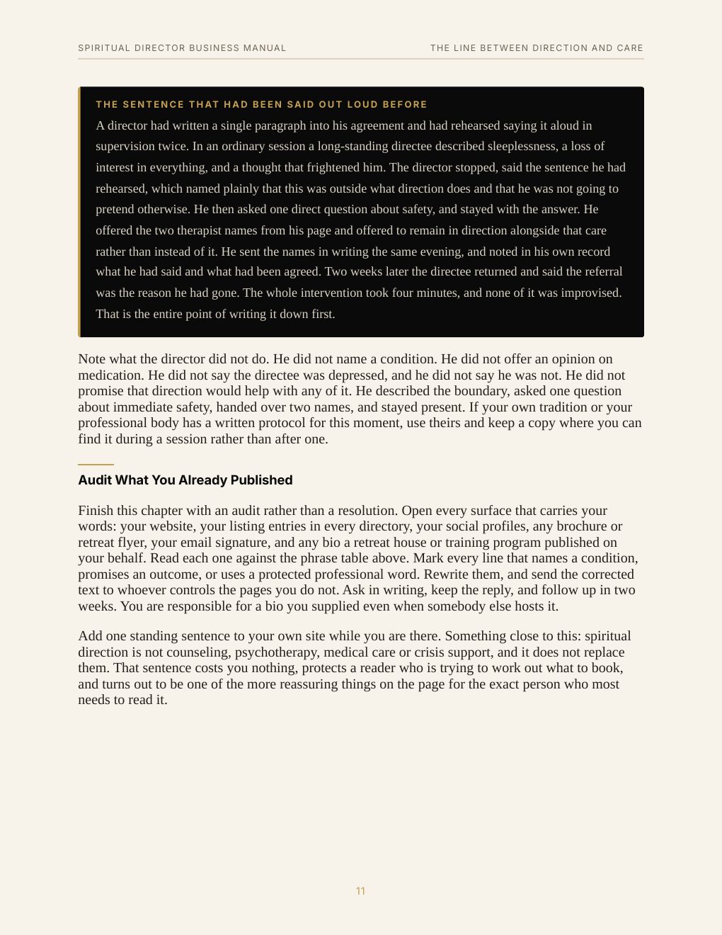 Spiritual Director Business Manual, preview page 20