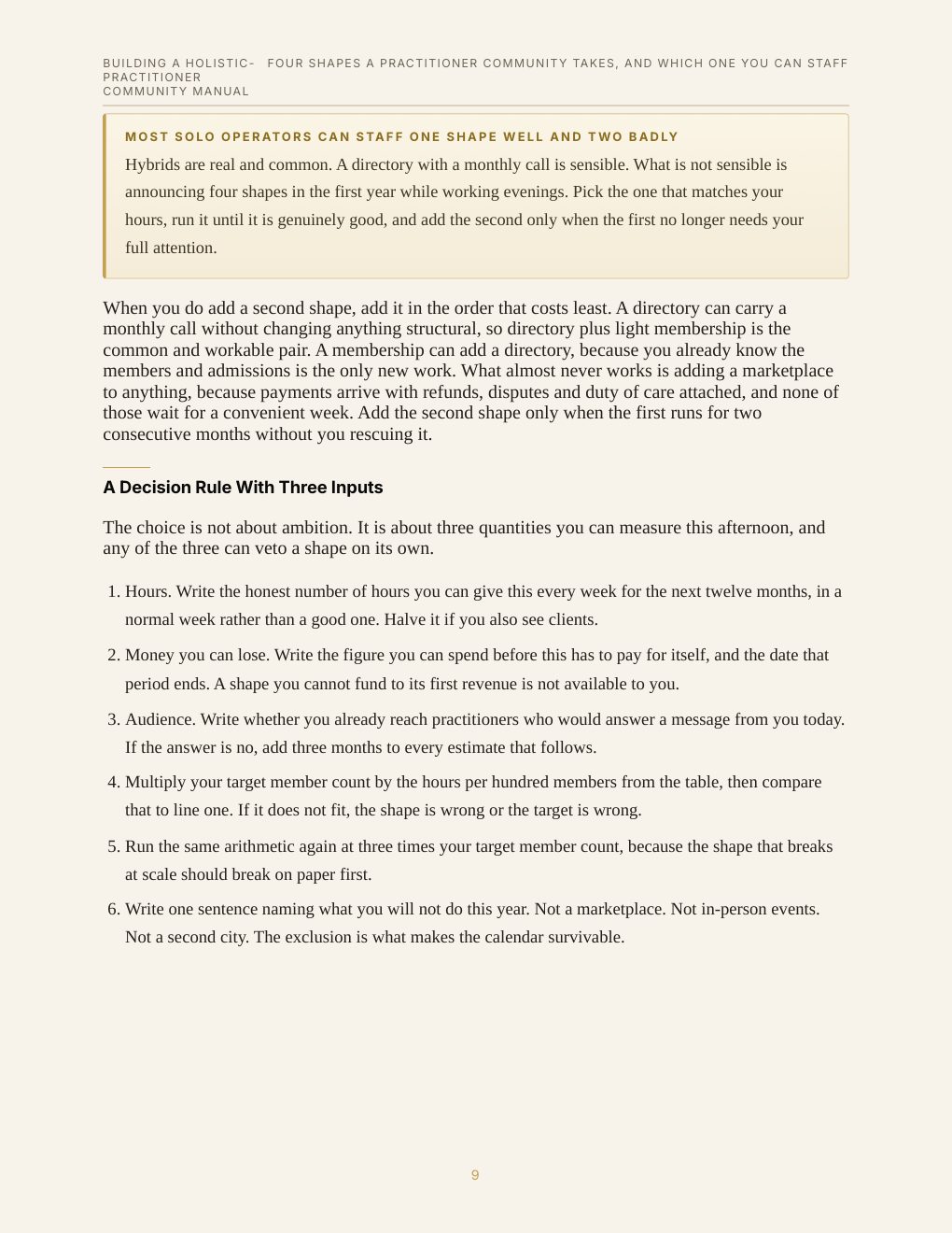 Building a Holistic-Practitioner Community Manual, preview page 18