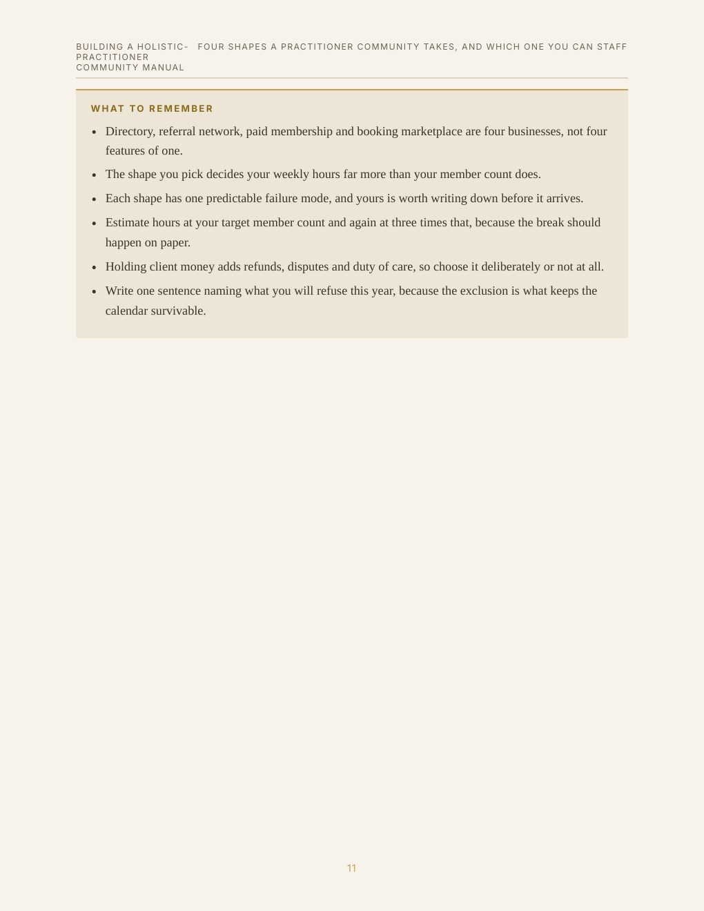 Building a Holistic-Practitioner Community Manual, preview page 20